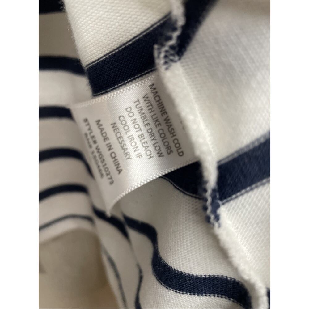 Mix by 41 Hawthorn Women’s White Open Cardigan - Large - White with Navy Stripes - Picture 4 of 5